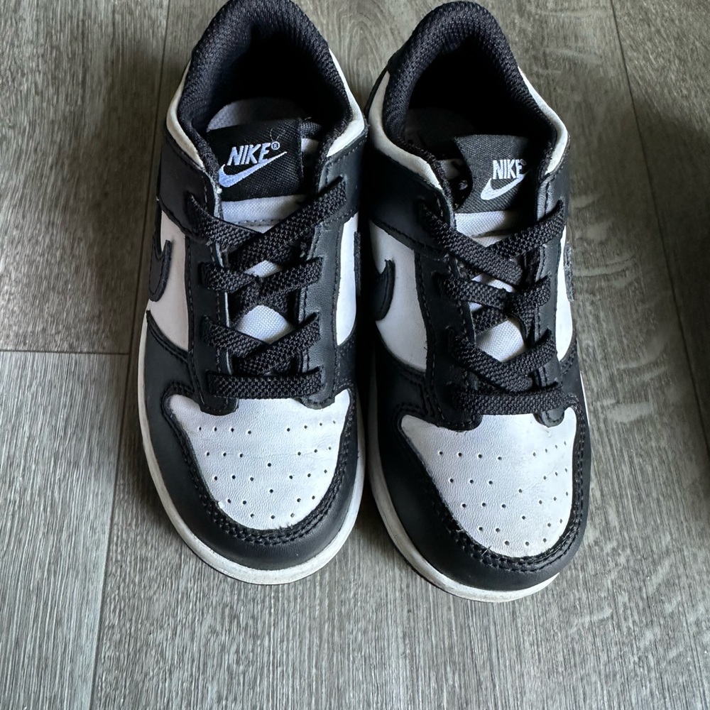 Nike Black and White Dunk Low Sneakers